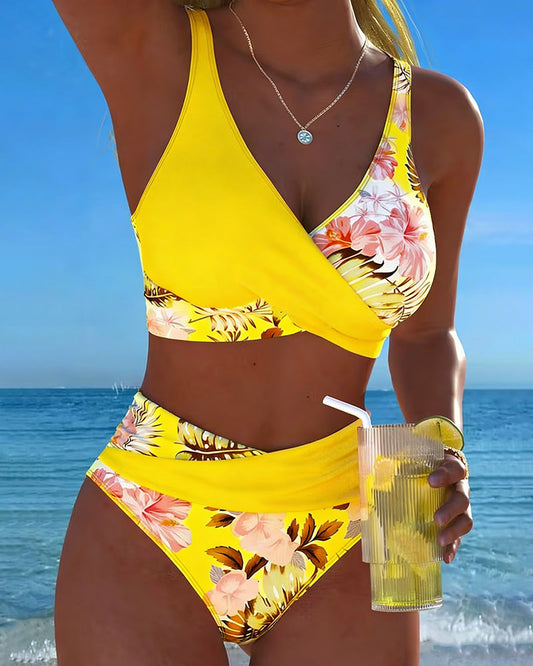 Liverno Seraphina – Eleganckie bikini z kontrastowym kwiatowym wzorem