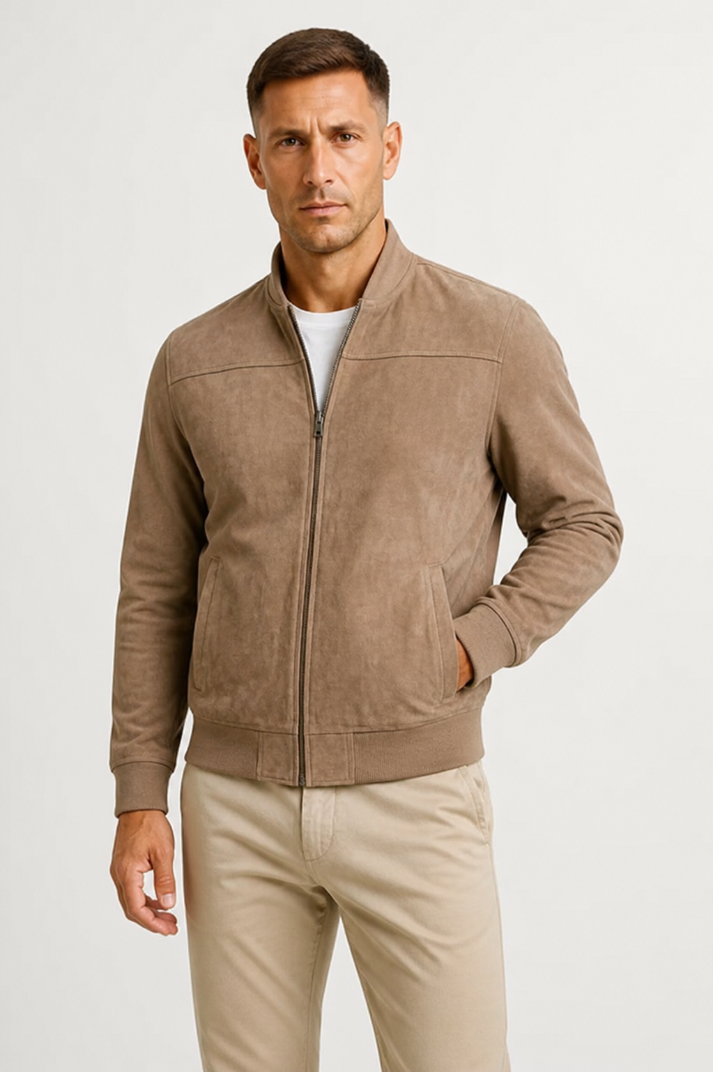 Lunelle | Heren Suède Bomberjack Slim-Fit Tijdloze Stijl