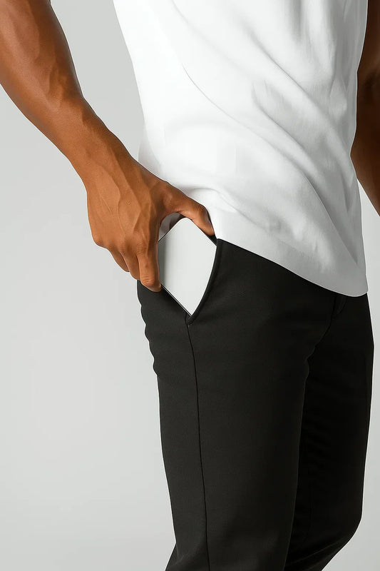 Lunelle | Heren Chino Broeken Khaki Stretch Stof Moderne Pasvorm