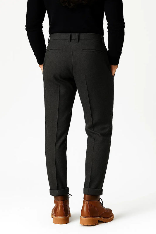 Lunelle | Herenbroek Wolmix Gestructureerde Pasvorm Slim Tapered Pijp