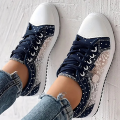 Liverno Caro | Eleganta sneakers med blomdetaljer