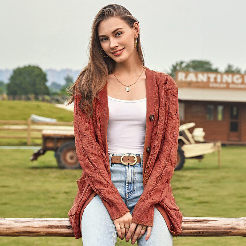 Olivia | Dames Gebreide Midi-Trui – Warm & Comfortabel voor de Herfst