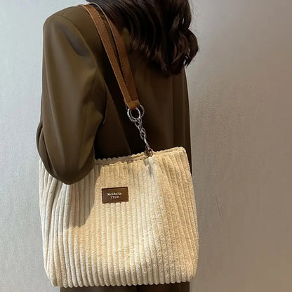Liverno™ Onyx | Duża Torba Tote ze Sztruksu
