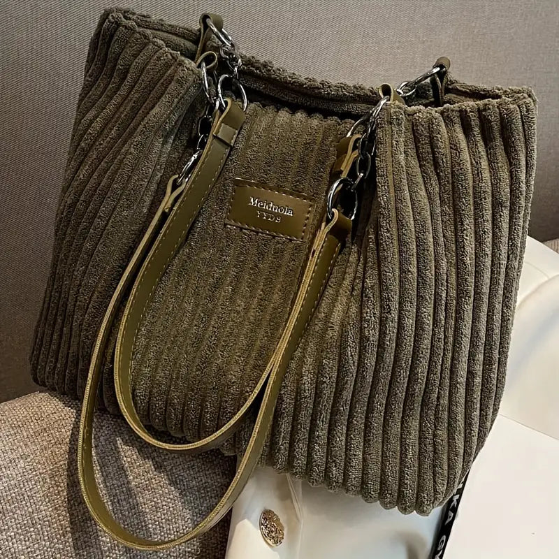 Liverno™ Onyx | Duża Torba Tote ze Sztruksu