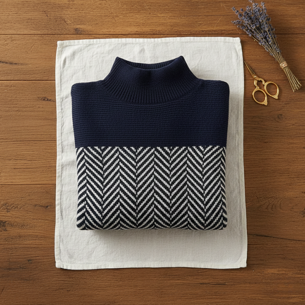 Liverno™ Selena | Elegancki Golf z Bawełny we Wzór Zigzag