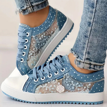 Liverno™ Caro | Eleganckie Sneakersy z Kwiatowymi Detalami