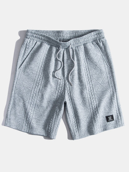 Geometric Jacquard Short Sleeve T-Shirt with Arc Hem & Matching Shorts