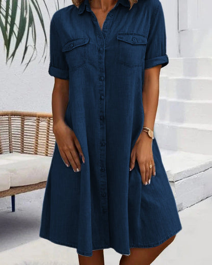 Liverno™ Nova | Ponadczasowa Sukienka Koszulowa Jeansowa