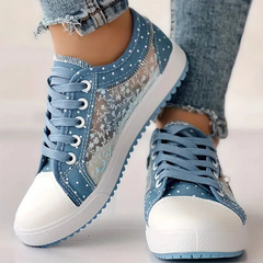 Liverno Caro | Eleganta sneakers med blomdetaljer