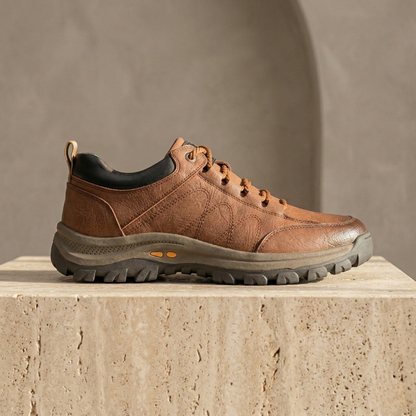 Men's Red Leather Orthopedic Shoes – Comfort Walking Shoes