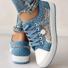 Liverno Caro | Eleganta sneakers med blomdetaljer