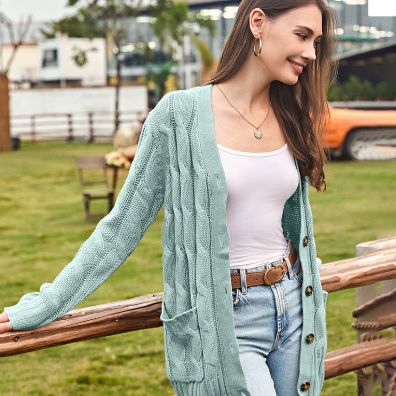 Olivia | Dames Gebreide Midi-Trui – Warm & Comfortabel voor de Herfst