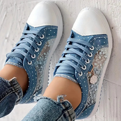 Liverno Caro | Eleganta sneakers med blomdetaljer
