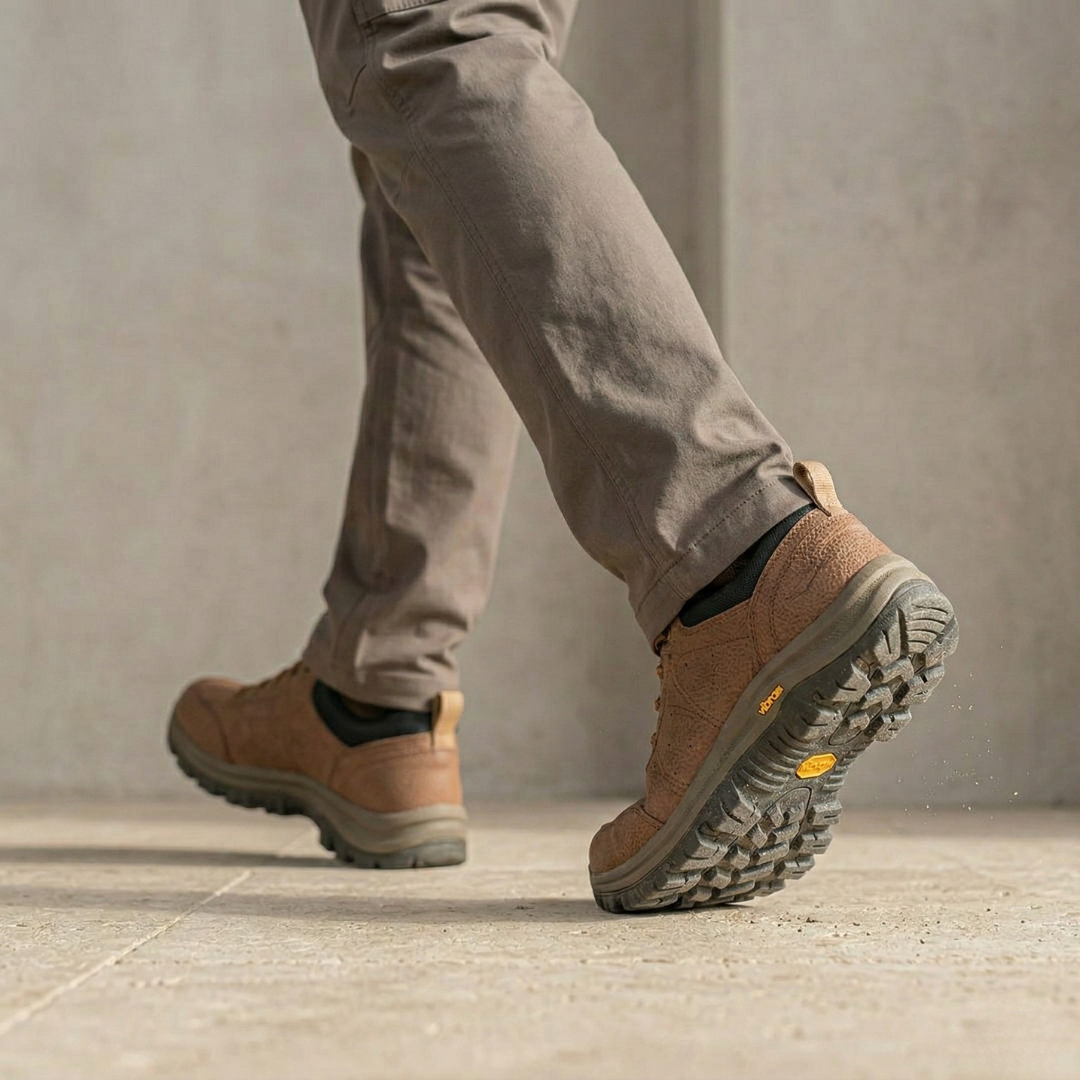 Men's Red Leather Orthopedic Shoes – Comfort Walking Shoes