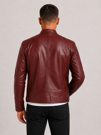 Lunelle | Heren Leren Bikerjack Stoere Tijdloze Stijl