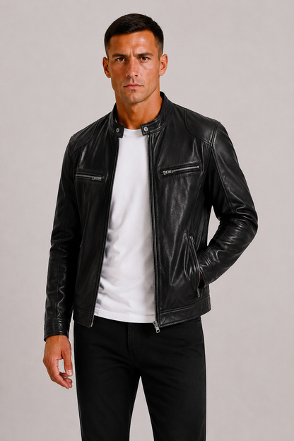 Lunelle | Heren Leren Bikerjack Stoere Tijdloze Stijl