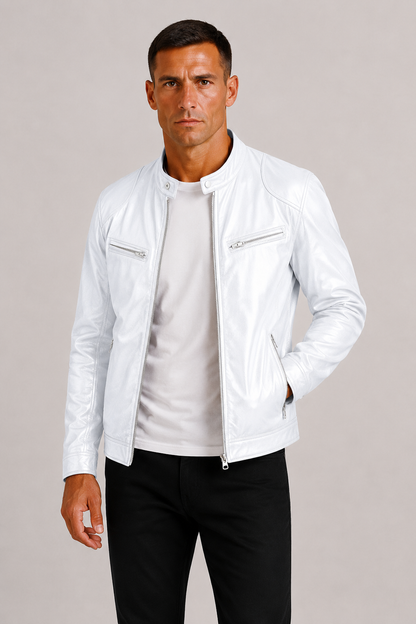 Lunelle | Heren Leren Bikerjack Stoere Tijdloze Stijl