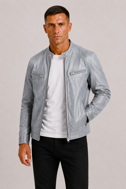 Lunelle | Heren Leren Bikerjack Stoere Tijdloze Stijl