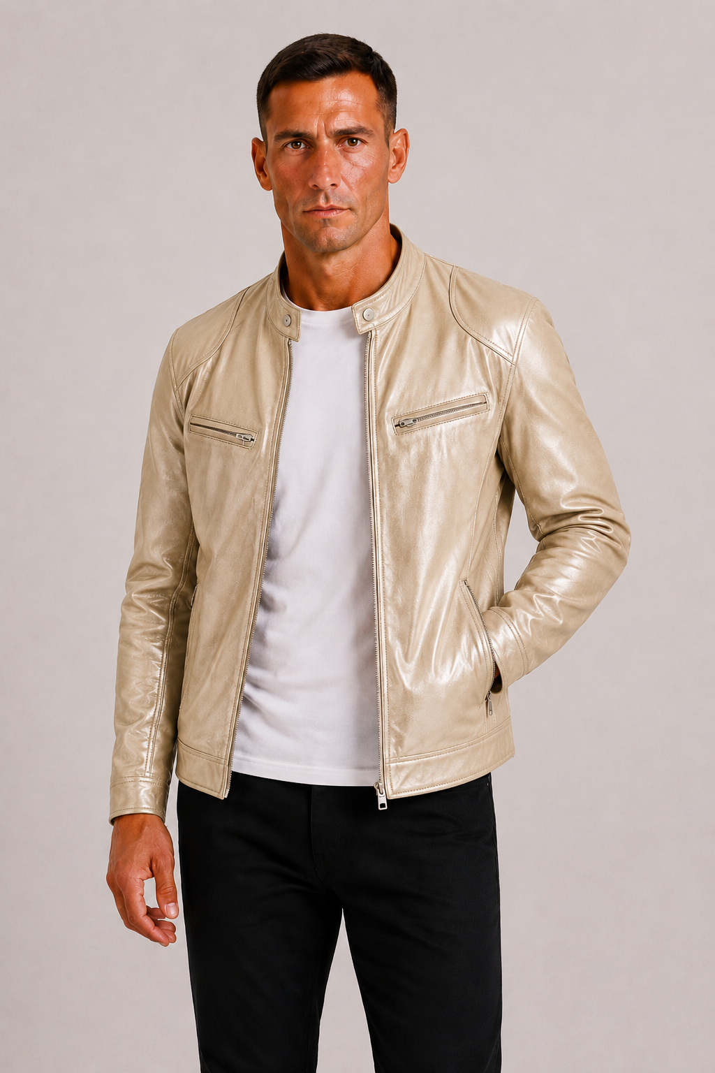 Lunelle | Heren Leren Bikerjack Stoere Tijdloze Stijl