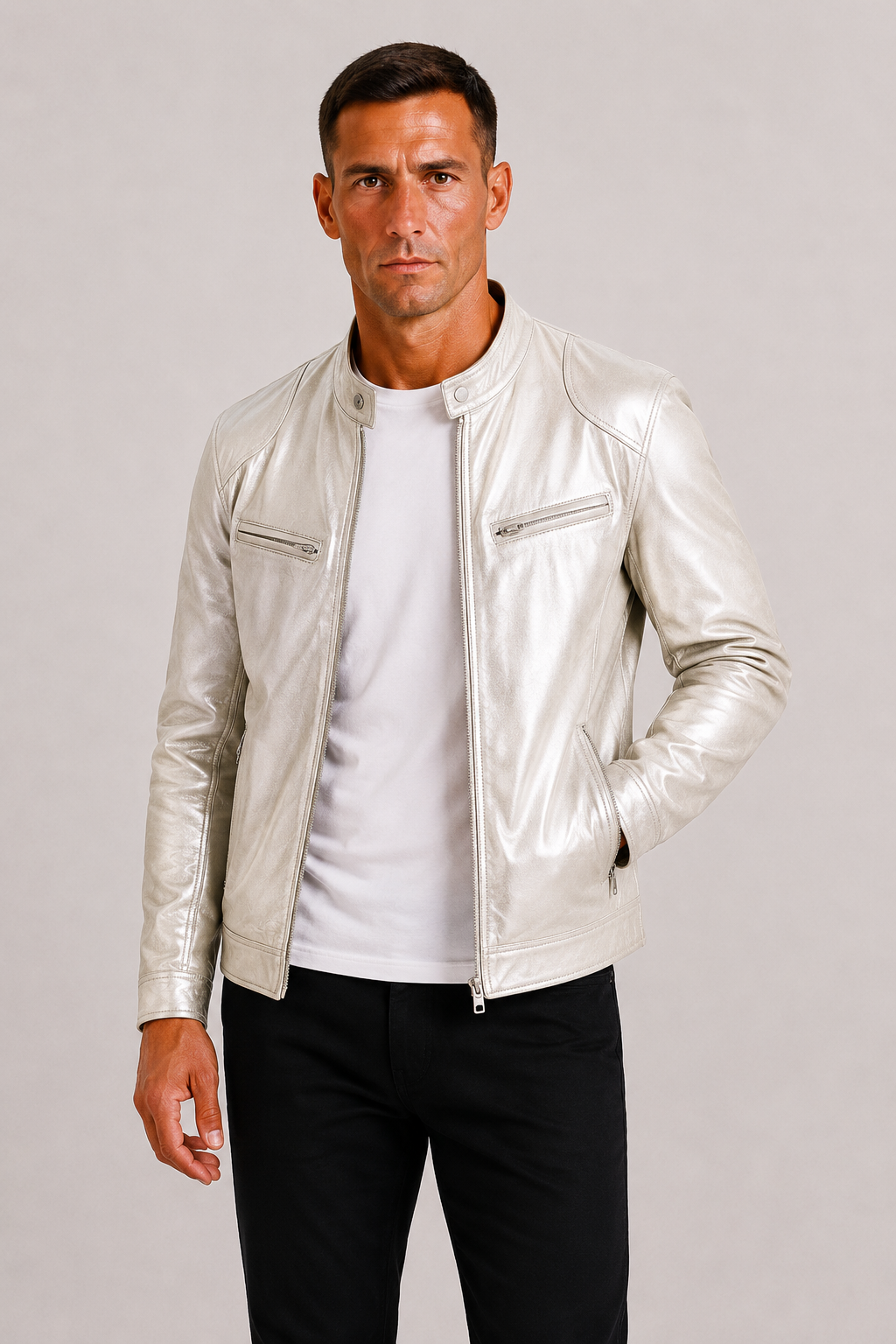 Lunelle | Heren Leren Bikerjack Stoere Tijdloze Stijl