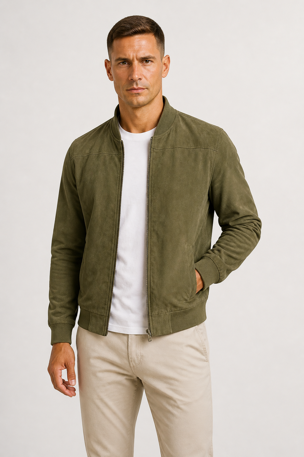 Lunelle | Heren Suède Bomberjack Slim-Fit Tijdloze Stijl