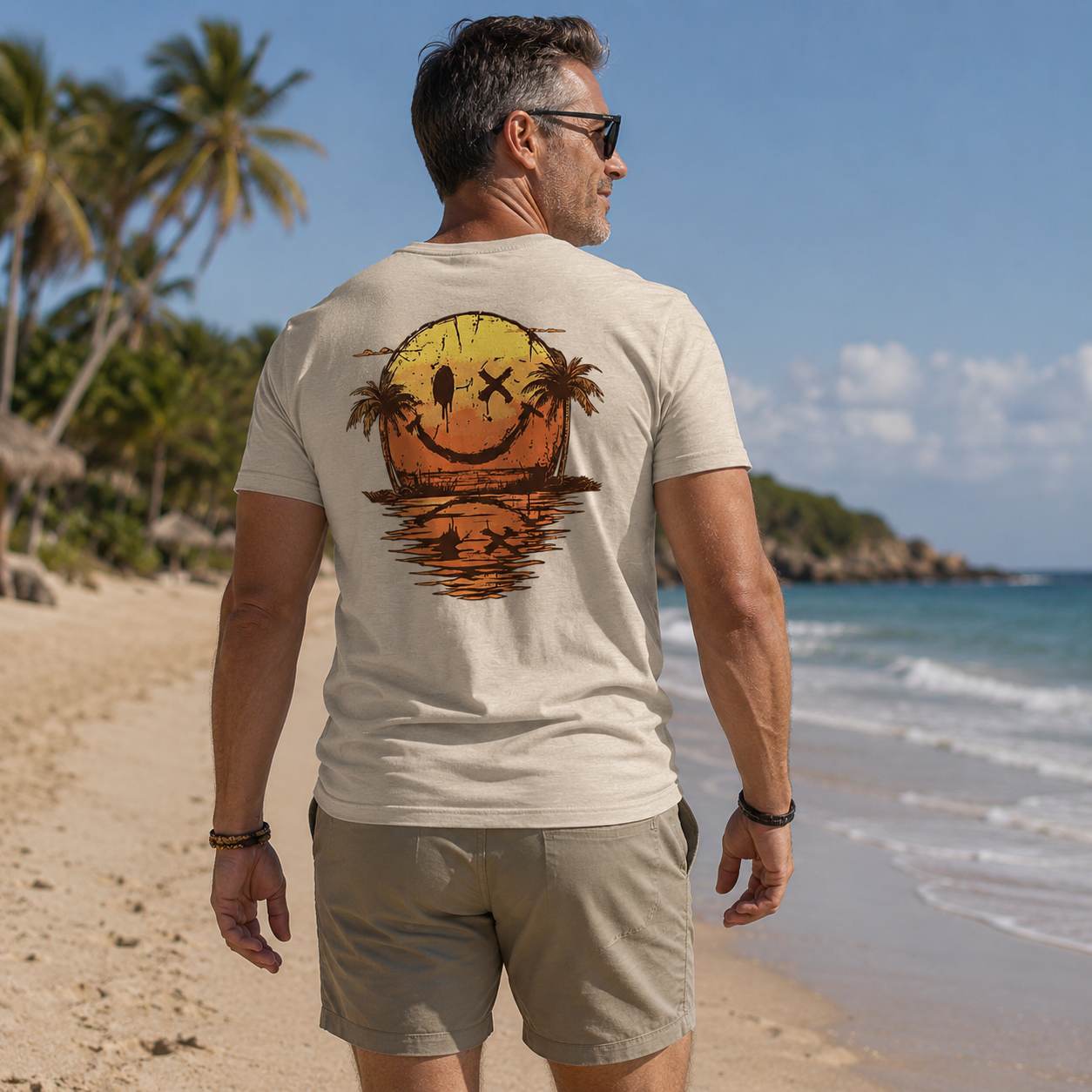 Liverno Luca | T-shirt Summer Vibes z nadrukiem Smiley