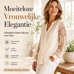 Nadia | Geplooide blouse met kanten mouwen