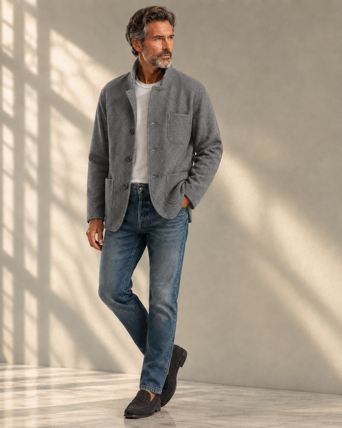 Liverno Jones | Elegancka Dzianinowa Marynarka Męska