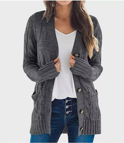 Olivia | Dames Gebreide Midi-Trui – Warm & Comfortabel voor de Herfst