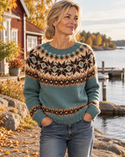 Liverno Lucrezia | Stickad tröja med nordiskt mönster för dam