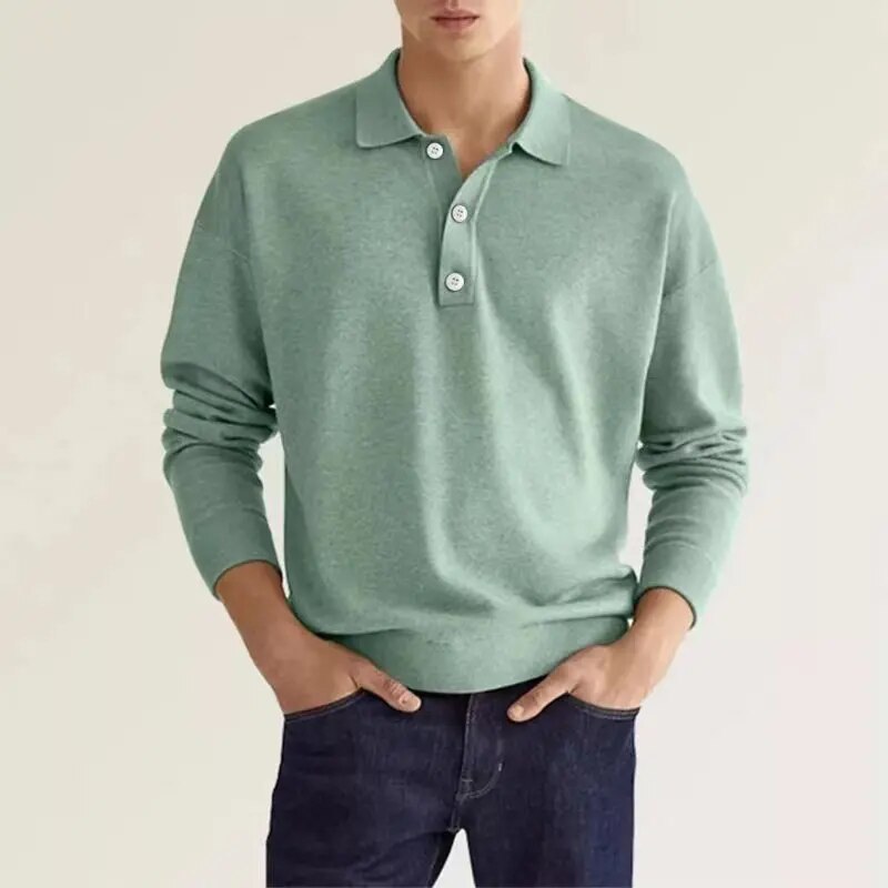 JAMES - ELEGANT MEN'S LONG SLEEVED POLO SHIRT