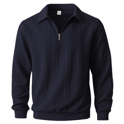 Liverno Eliano | Elegancki Sweter Męski z Kołnierzykiem i Zamkiem