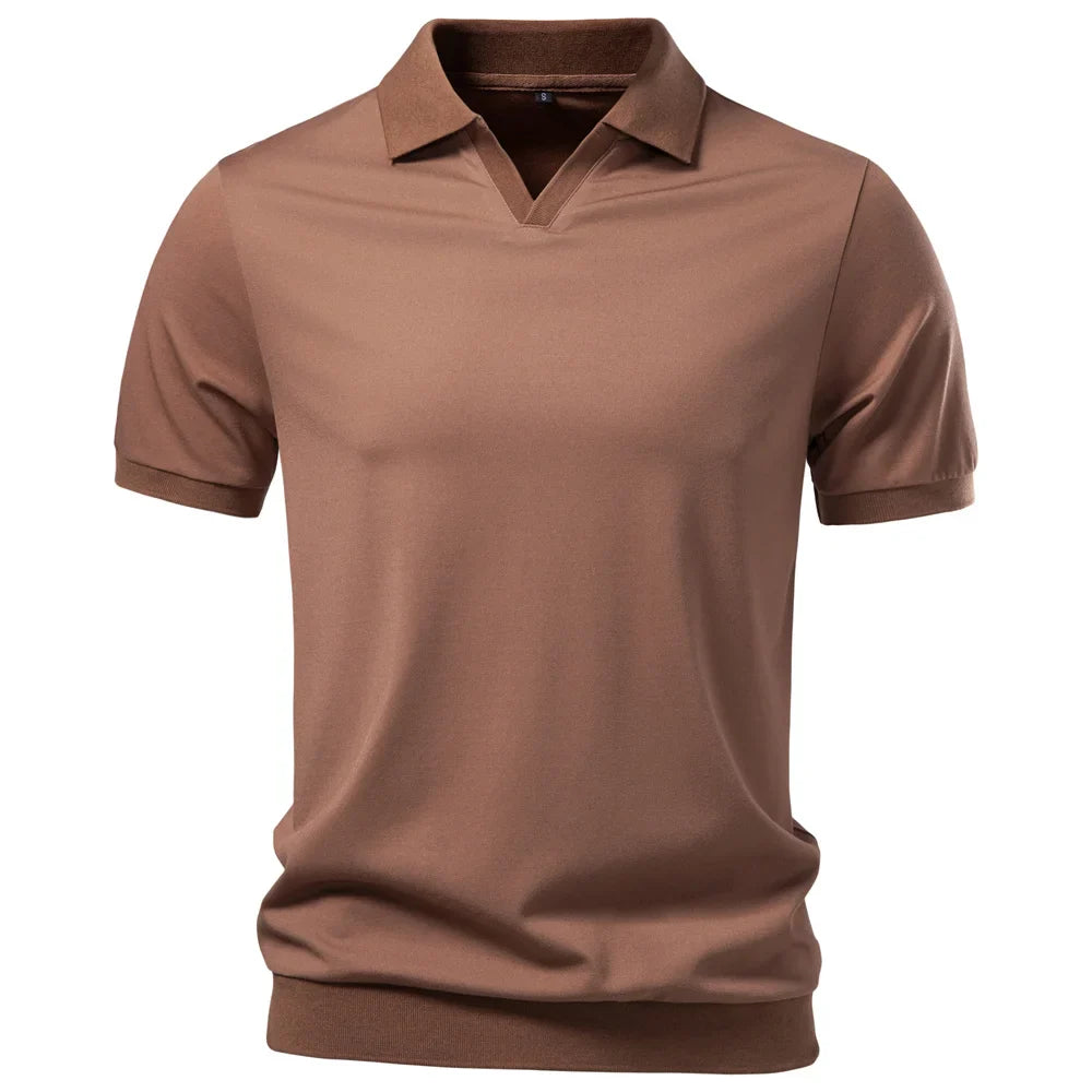 Liverno Eric | Elegancka Polo Premium z Dekoltem V dla Mężczyzn