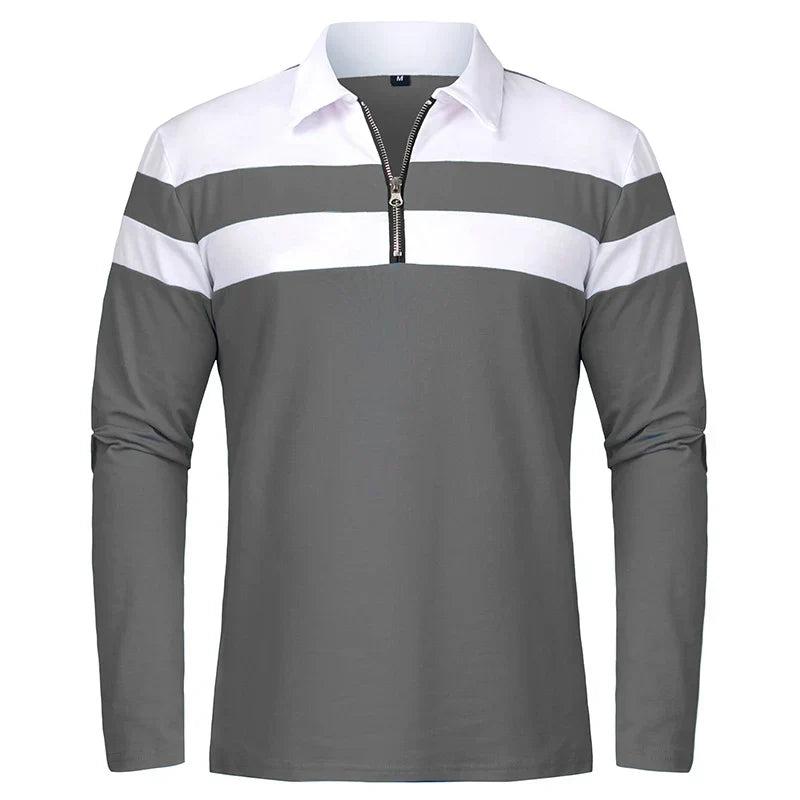 Jongman™ | Gestreept Poloshirt Met Ritssluiting