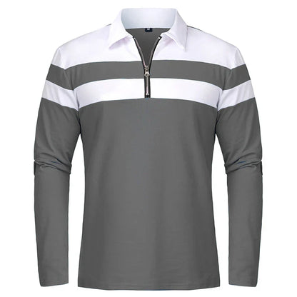 Jongman™ | Gestreept Poloshirt Met Ritssluiting