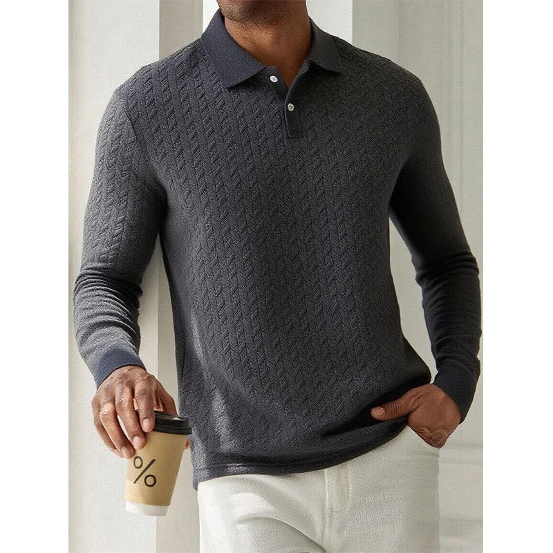 Jongman™ | Casual Heren Polo Met Lange Mouwen