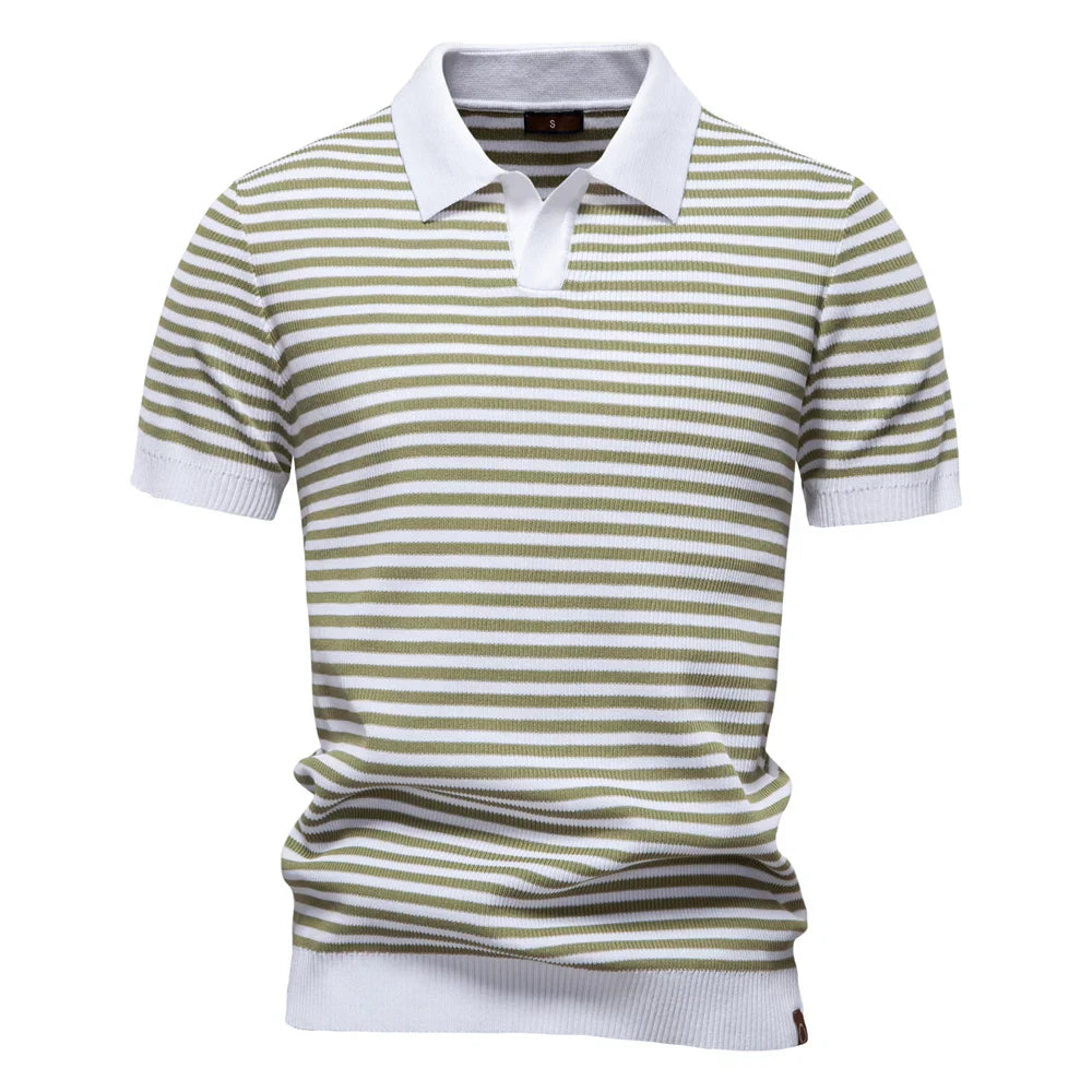 Liverno Fabian | Elegancka Polo w Paski Premium dla Mężczyzn