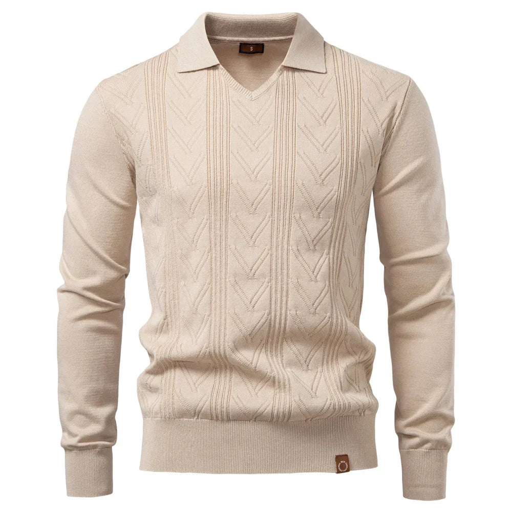 Jongman™ | Gebreide Luxe Polo Met V-Hals