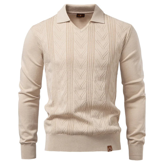 Jongman™ | Gebreide Luxe Polo Met V-Hals