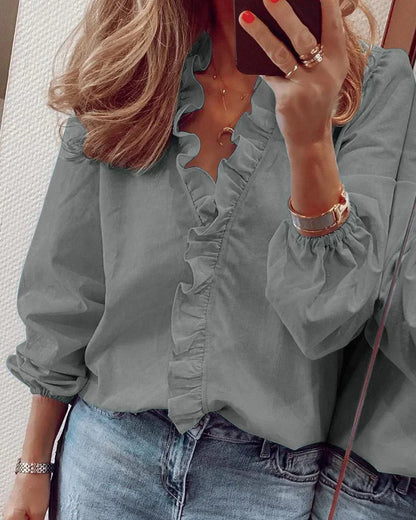 Liverno™ Isabella | Bluzka damska z fantazyjnymi falbankami