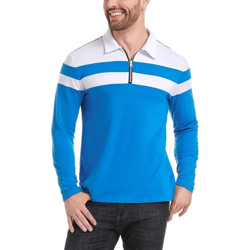 Jongman™ | Gestreept Poloshirt Met Ritssluiting