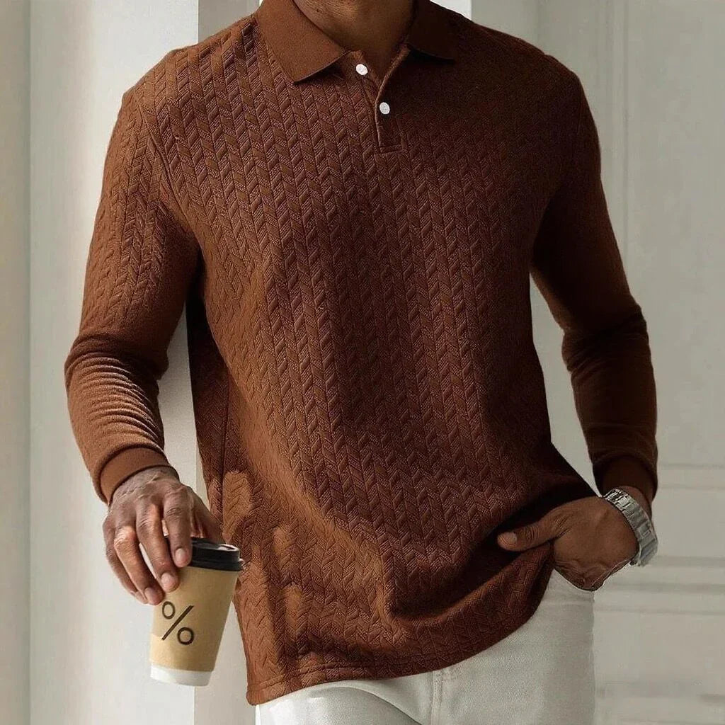 Jongman™ | Casual Heren Polo Met Lange Mouwen