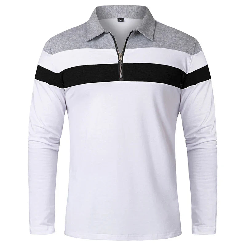 Jongman™ | Gestreept Poloshirt Met Ritssluiting