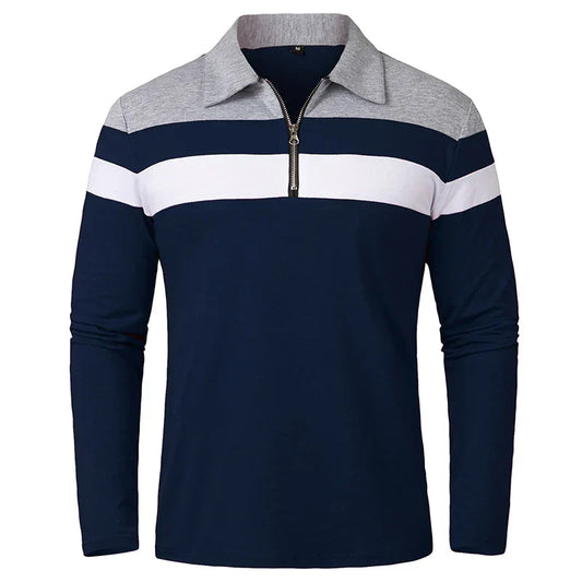Jongman™ | Gestreept Poloshirt Met Ritssluiting