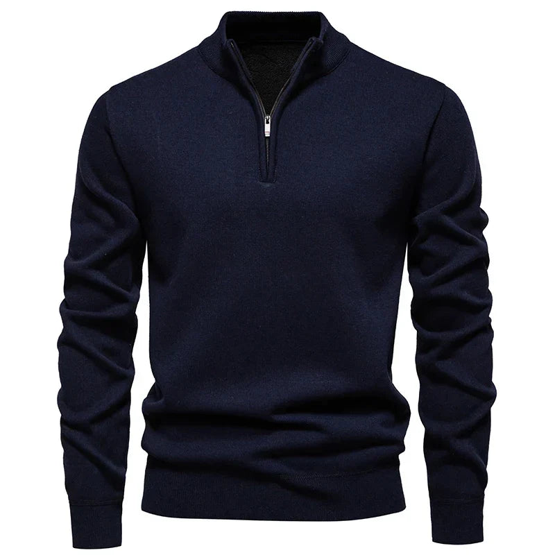 Jongman™ | Casual Gebreide Trui Met Halve Rits