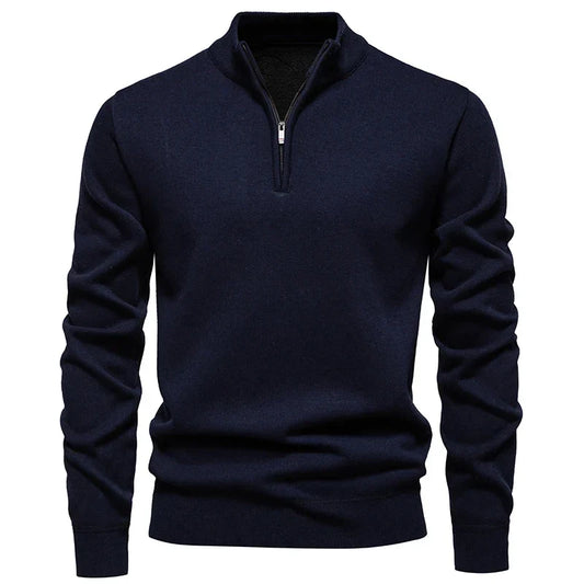 Jongman™ | Casual Gebreide Trui Met Halve Rits