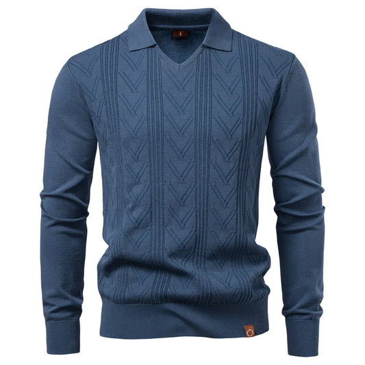 Jongman™ | Gebreide Luxe Polo Met V-Hals
