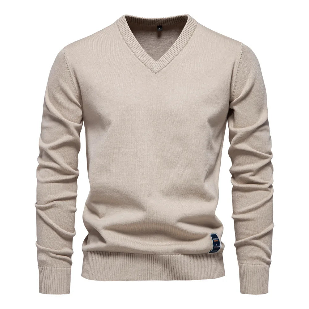 Jongman™ | Katoenen V-Hals Heren Sweater