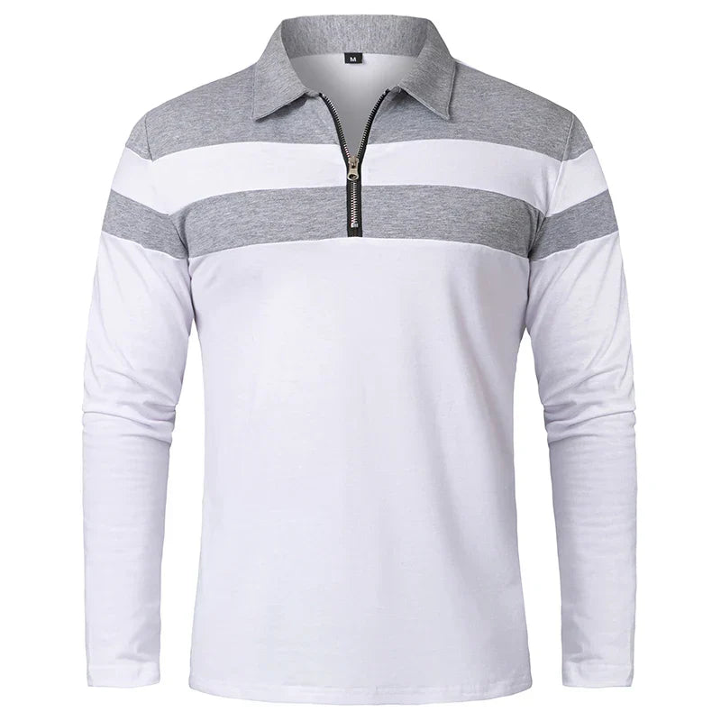 Jongman™ | Gestreept Poloshirt Met Ritssluiting
