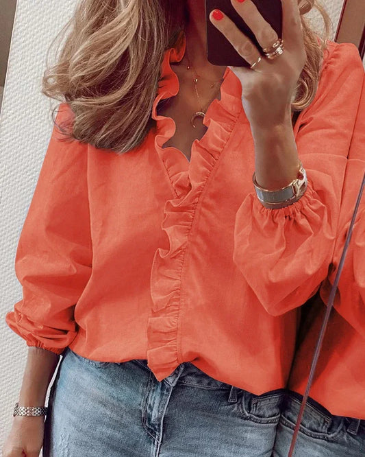 Liverno™ Isabella | Bluzka damska z fantazyjnymi falbankami
